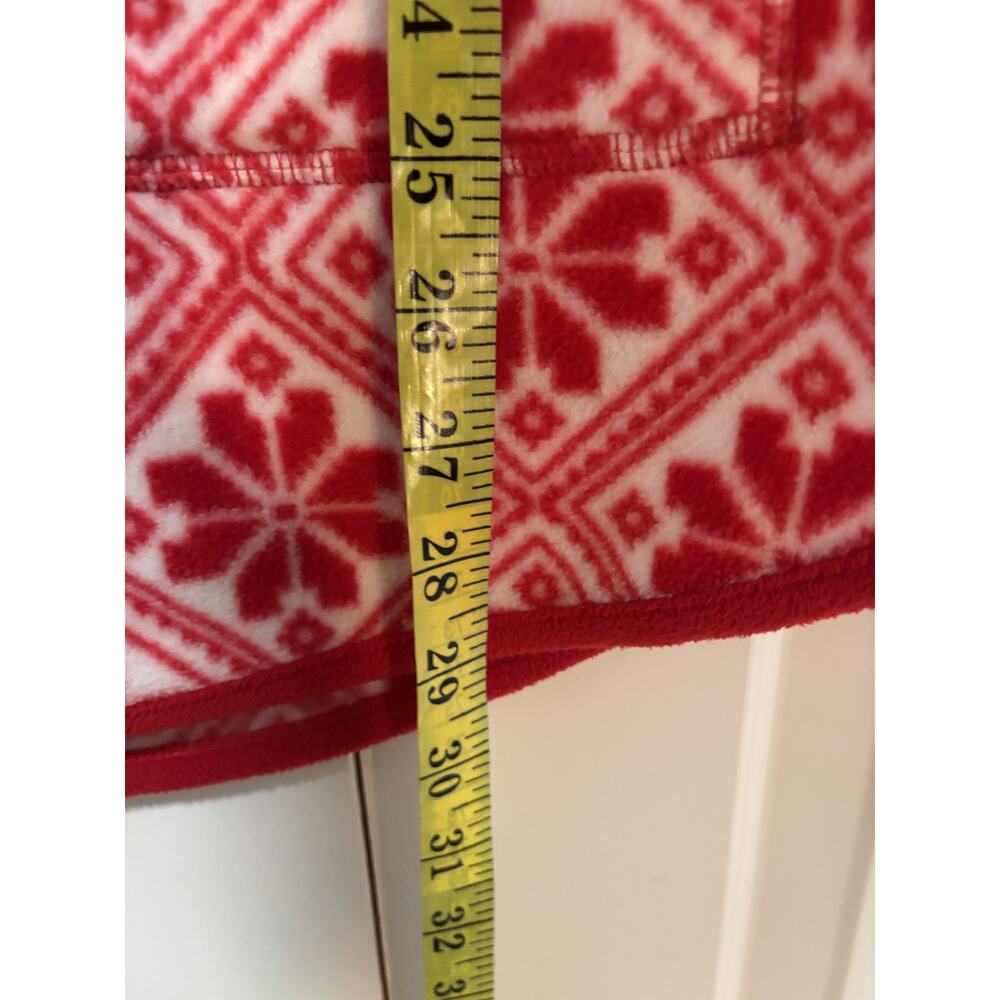 Style & Co. Red and White Patterned Fleece Pullover M - Picture 5 of 7